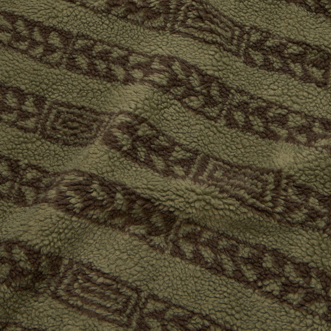 Howler Brothers Allegheny Fleece Overshirt Hanko Stripe : Lichen Green / Croc Brown Image 06