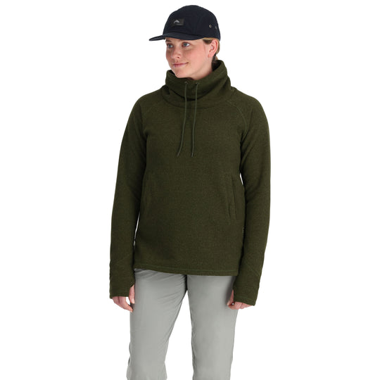 Simms Women's Rivershed Sweater Riffle Green Heather Image 02