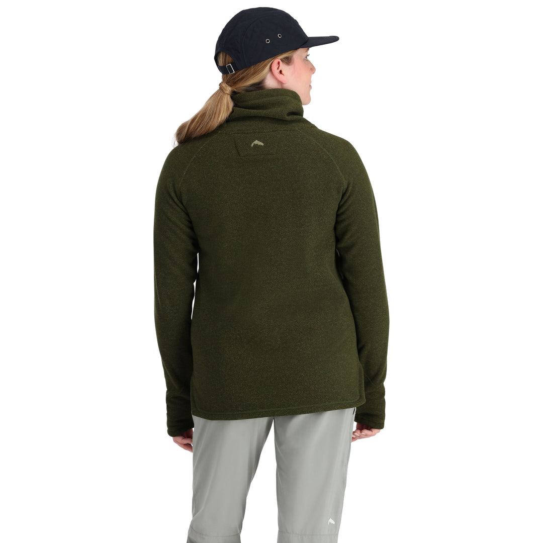Simms Women's Rivershed Sweater Riffle Green Heather Image 03