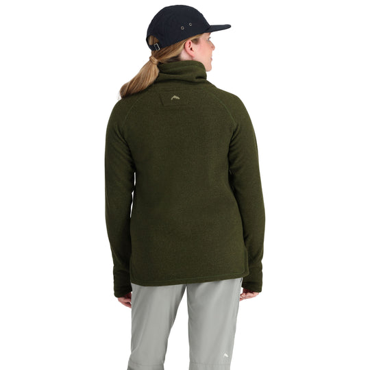 Simms Women's Rivershed Sweater Riffle Green Heather Image 03