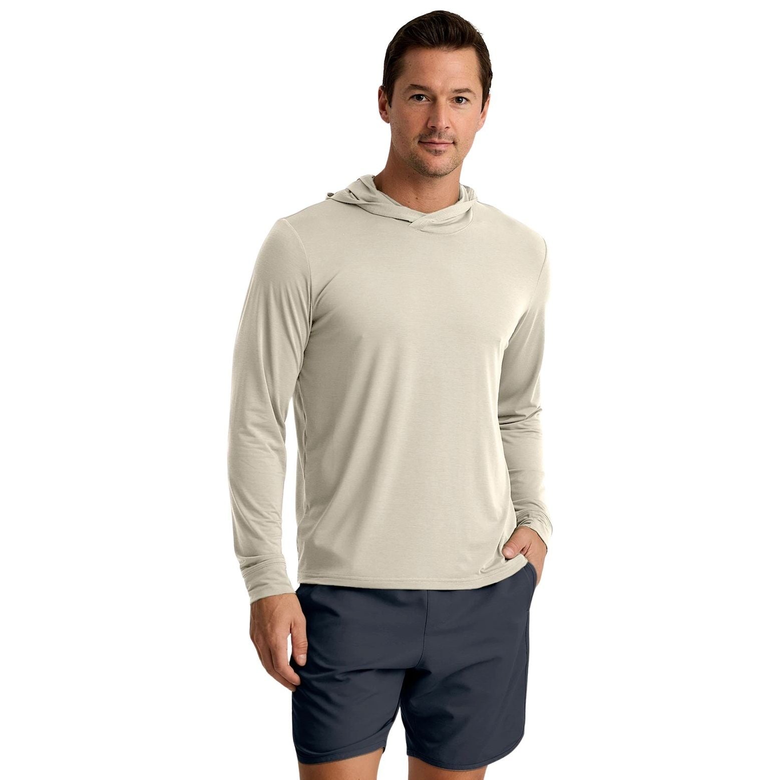 Free Fly Men's Elevate Lightweight Hoodie Heather Birch Image 01