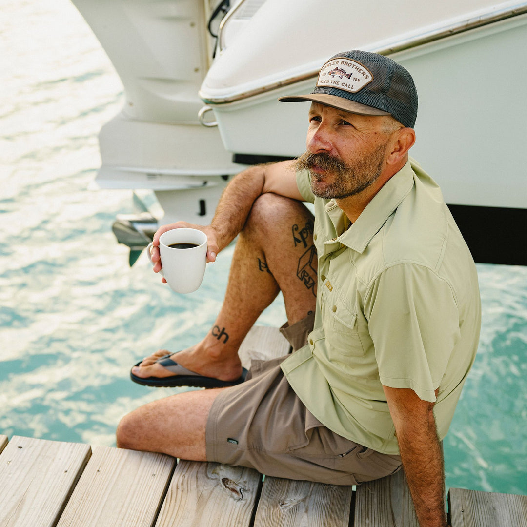 Howler Brothers Feedstore Unstructured Snapback Hat Redfish : Brown / Grey Image 03