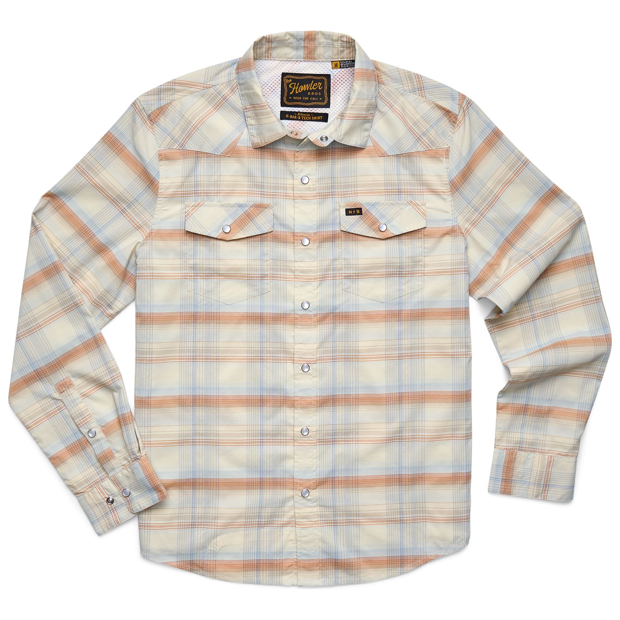 Howler Brothers H Bar B Tech Longsleeve Cameron Plaid : Cream Image 01