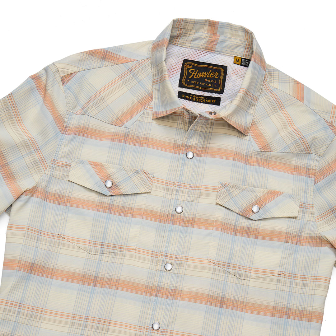 Howler Brothers H Bar B Tech Longsleeve Cameron Plaid : Cream Image 02