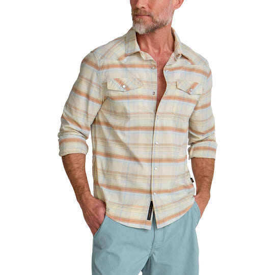 Howler Brothers H Bar B Tech Longsleeve Cameron Plaid : Cream Image 05