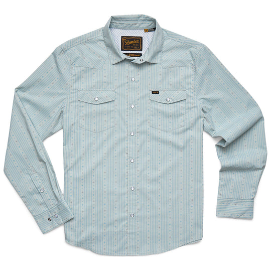 Howler Brothers H Bar B Tech Longsleeve Supernova Stripe : Ash Blue Image 01