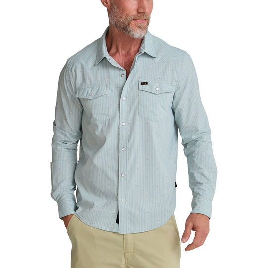 Howler Brothers H Bar B Tech Longsleeve Supernova Stripe : Ash Blue Image 06