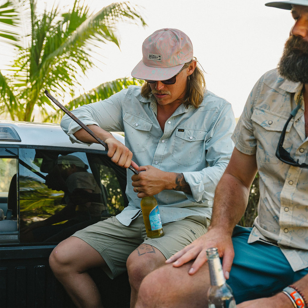 Howler Brothers H Bar B Tech Longsleeve Supernova Stripe : Ash Blue Image 09