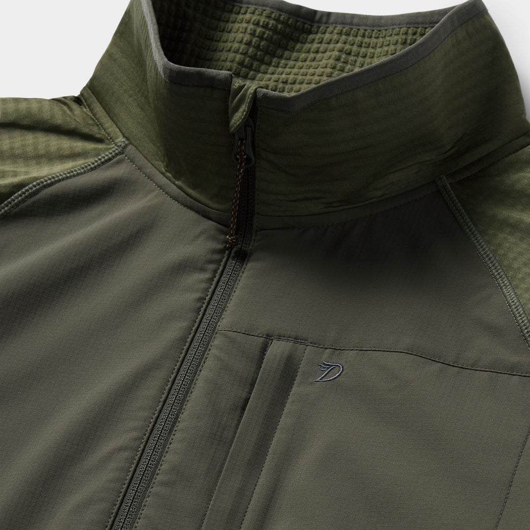 Duck Camp Men's Lightweight Grid Tech Fleece 1/2 Zip Moss/Raven Image 02
