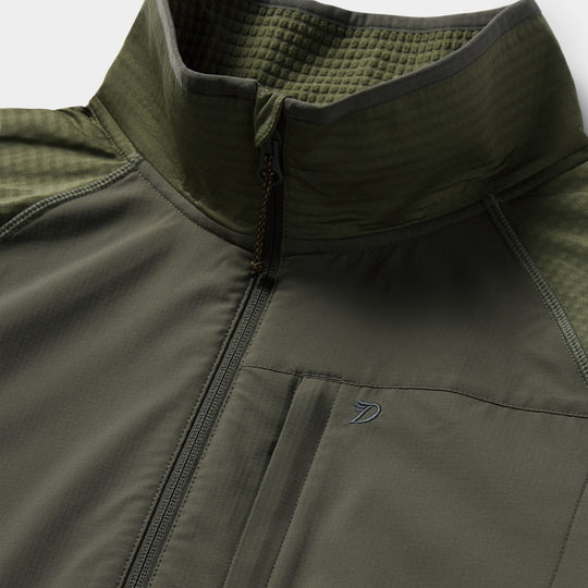 Duck Camp Men's Lightweight Grid Tech Fleece 1/2 Zip Moss/Raven Image 02