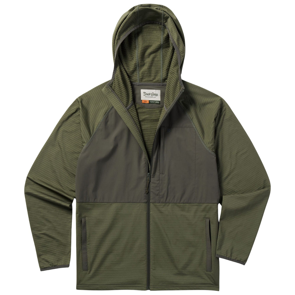 Duck Camp Men's Lightweight Grid Tech Fleece - Full Zip Moss/Raven Image 02