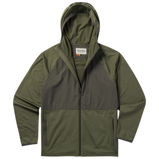 Duck Camp Men's Lightweight Grid Tech Fleece - Full Zip Moss/Raven Image 02