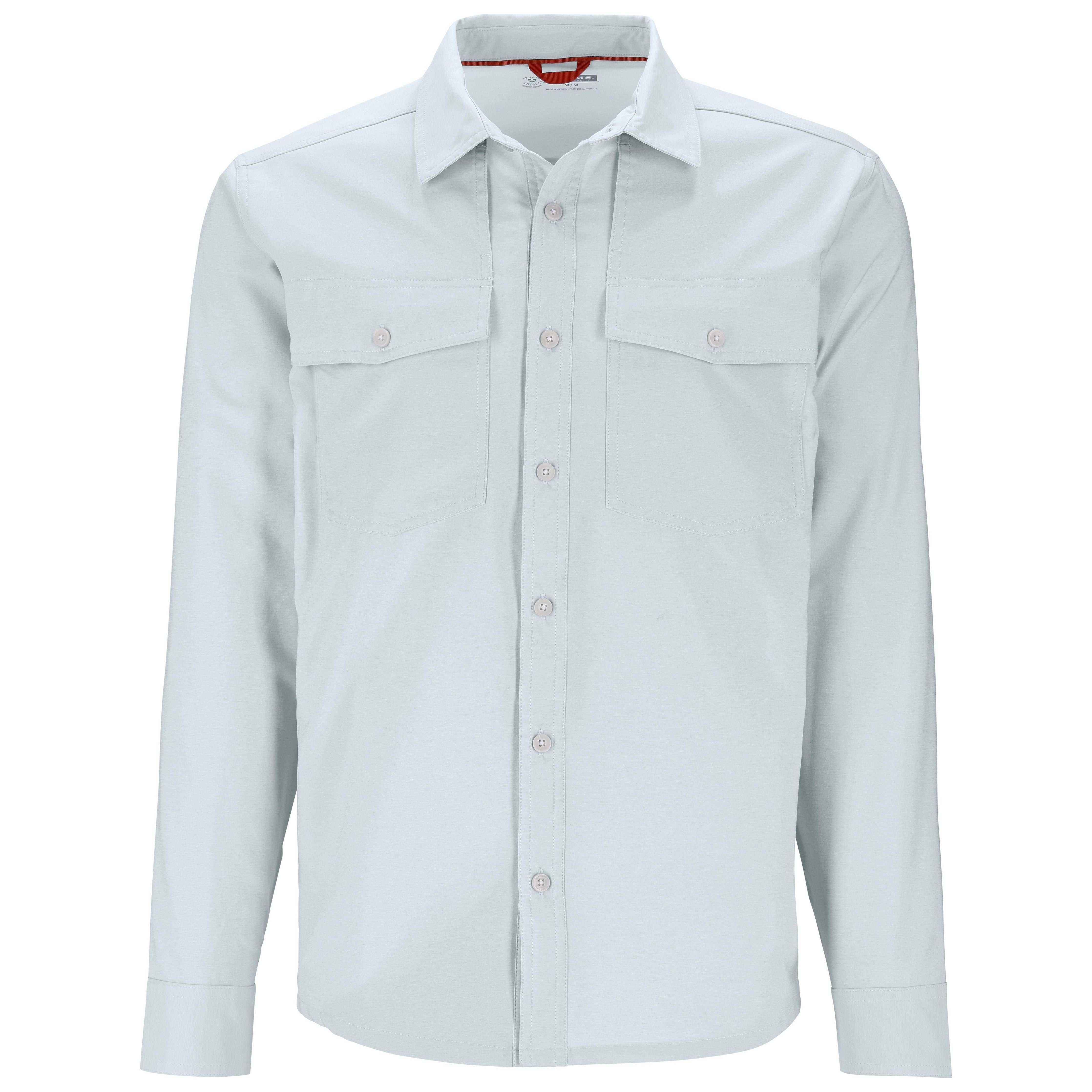 Simms Men's No-See-Um Bugstopper LS Shirt Bimini Blue Heather Image 01
