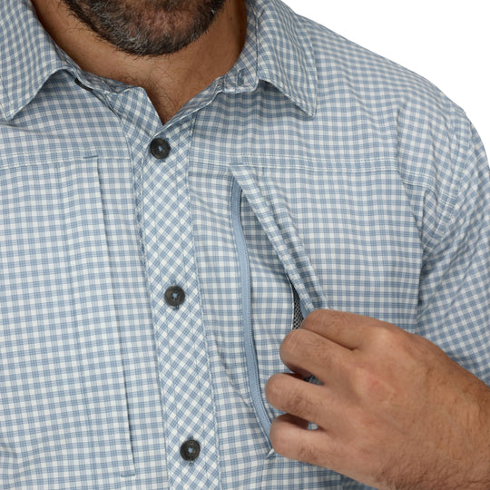 Simms Men's Stone Cold LS Shirt Antigua Stone Cold Check Image 04