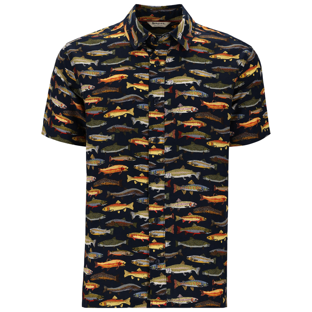 Simms Men's Tailout SS Shirt Natural Trout Parade Image 01