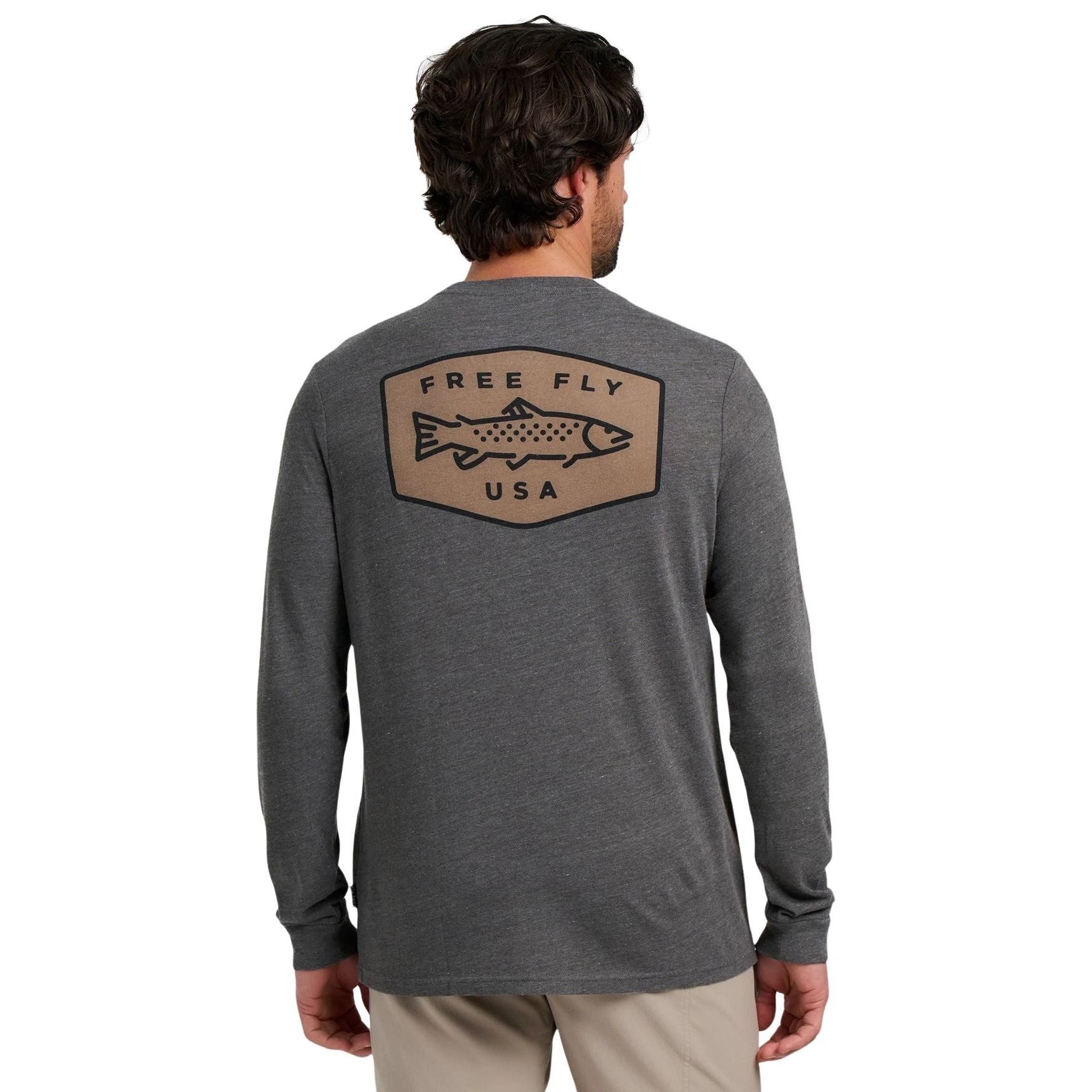 Free Fly Men's Freshwater Long Sleeve Heather Black Sand Image 01