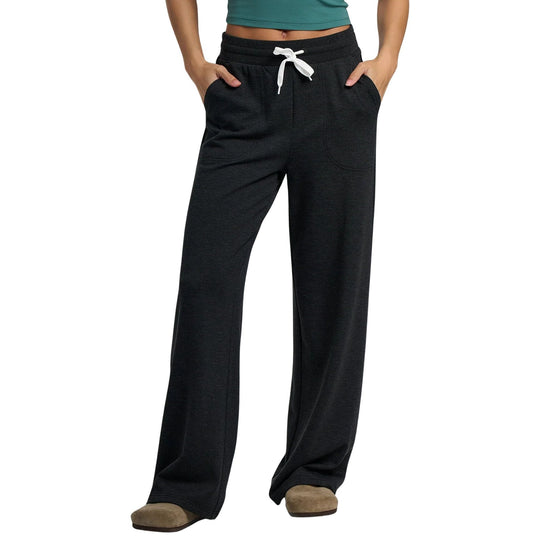 Free Fly Women's Bamboo Lightweight Fleece Wide Leg Pant Heather Black Image 01