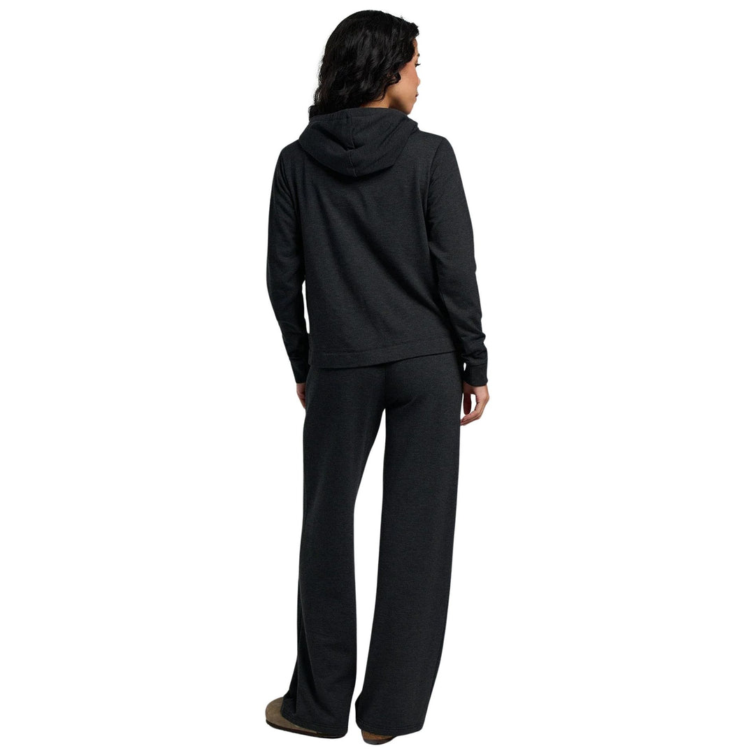 Free Fly Women's Bamboo Lightweight Fleece Wide Leg Pant Heather Black Image 04