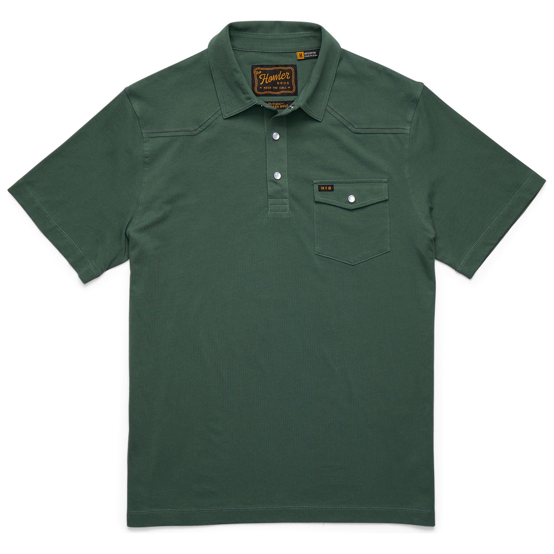 Howler Brothers Ranchero Polo Fern Green Image 01