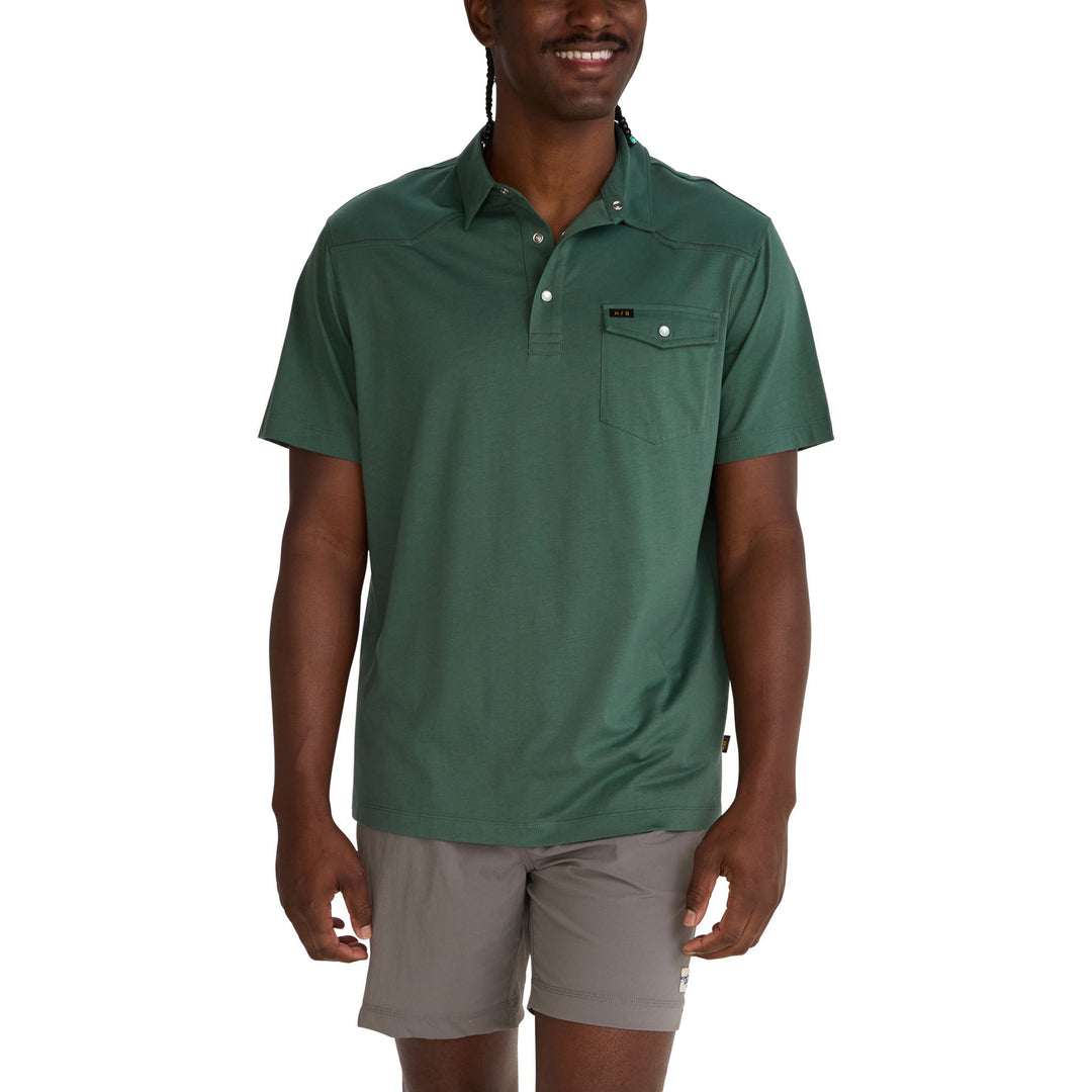 Howler Brothers Ranchero Polo Fern Green Image 04
