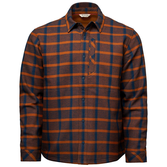 Simms Men's Coldweather Shacket Ellington Plaid: Stone Fly Image 01