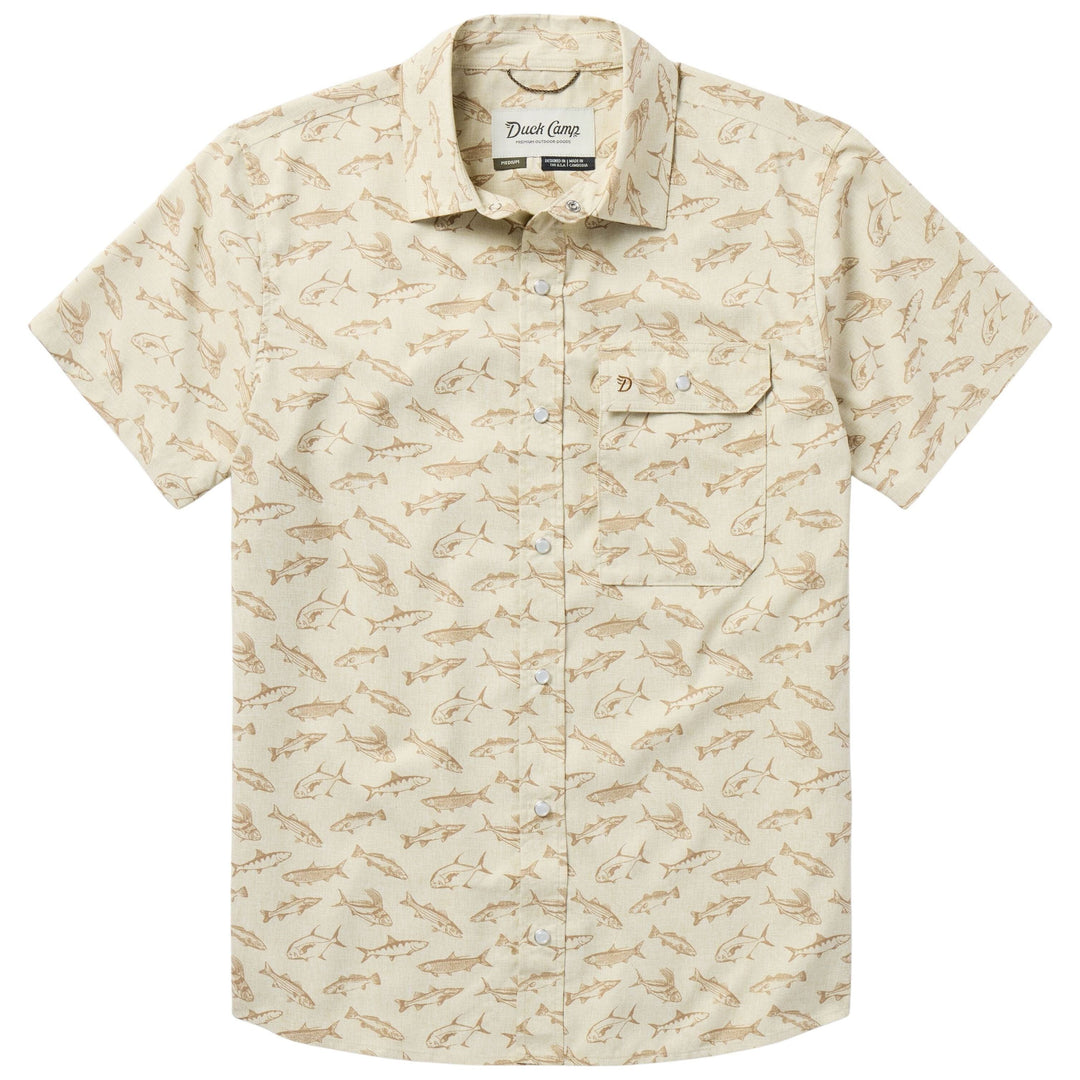 Duck Camp Men's Brrr Performance Shirt Short Sleeve Sand Dollar Coastal Frenzy Image 01