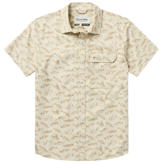 Duck Camp Men's Brrr Performance Shirt Short Sleeve Sand Dollar Coastal Frenzy Image 01