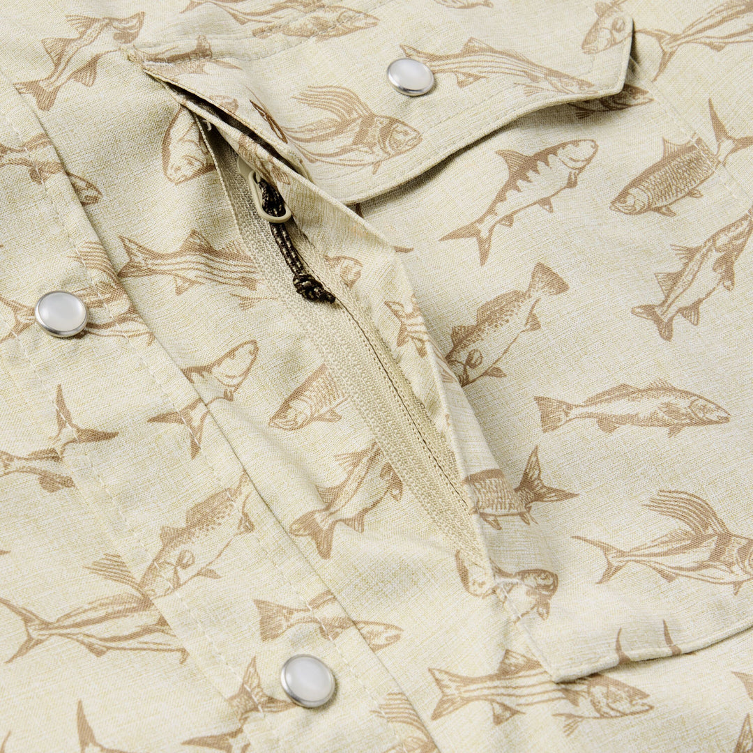 Duck Camp Men's Brrr Performance Shirt Short Sleeve Sand Dollar Coastal Frenzy Image 03