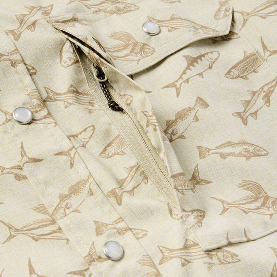 Duck Camp Men's Brrr Performance Shirt Short Sleeve Sand Dollar Coastal Frenzy Image 03