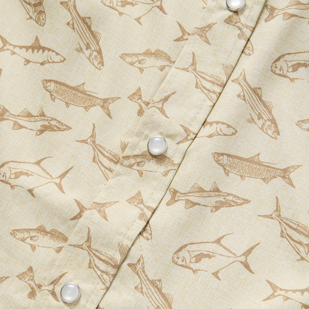 Duck Camp Men's Brrr Performance Shirt Short Sleeve Sand Dollar Coastal Frenzy Image 04