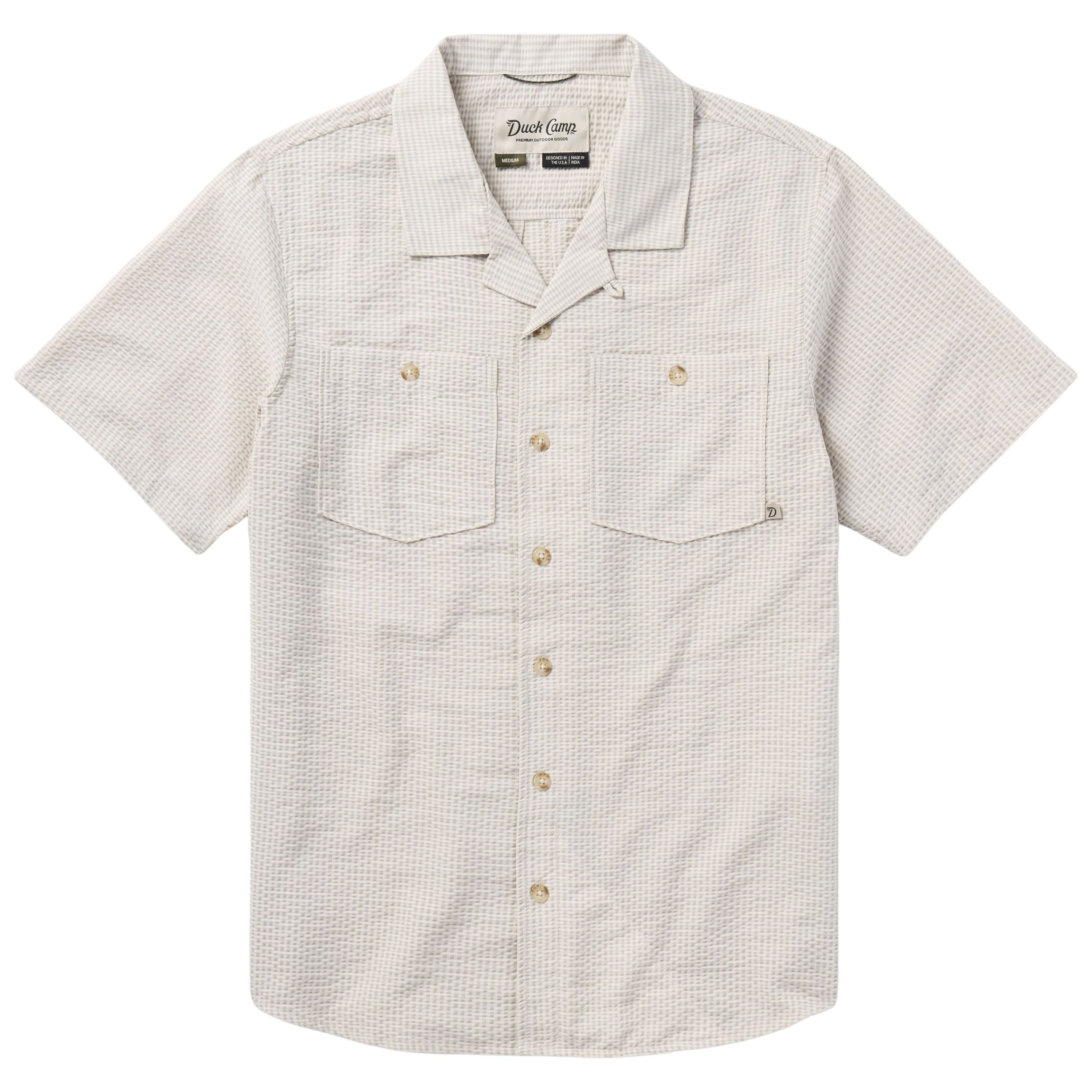 Duck Camp Men's Coastal Seersucker Shirt Short Sleeve Birch Image 01