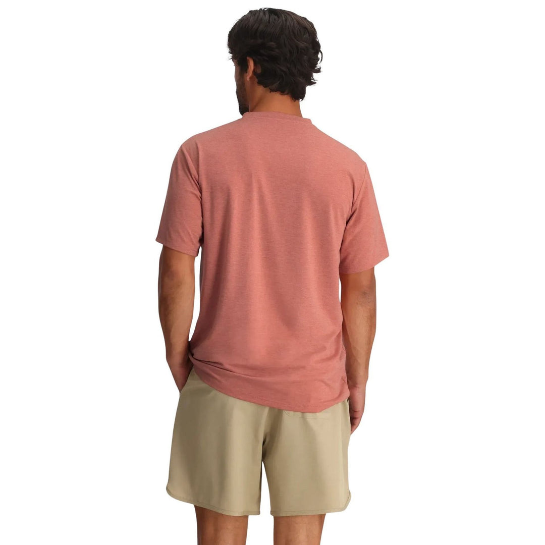 Free Fly Men's Bamboo Flex Pocket Tee Heather Red Clay Image 02