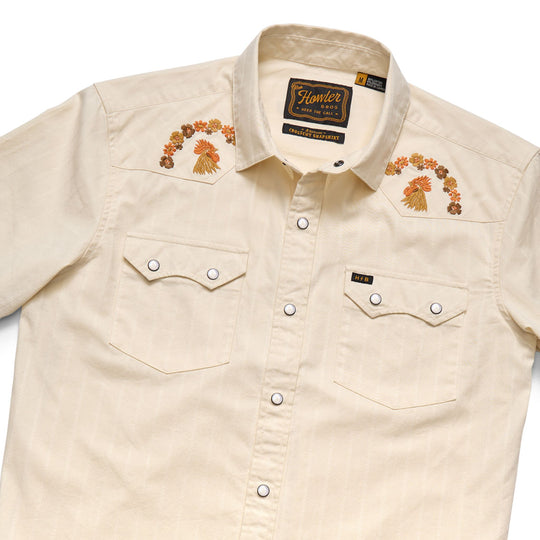Howler Brothers Crosscut Deluxe Snapshirt Fowl Play : Off White Dobby Image 02