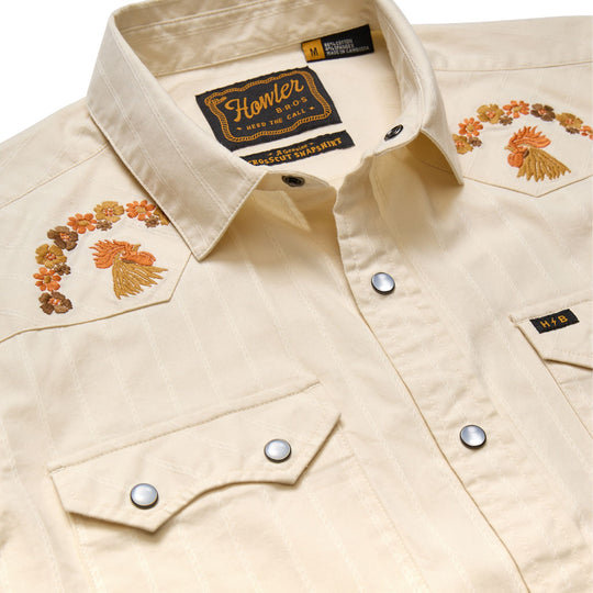 Howler Brothers Crosscut Deluxe Snapshirt Fowl Play : Off White Dobby Image 04