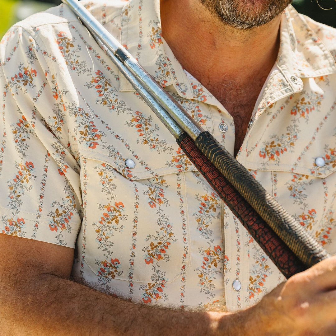 Howler Brothers Open Country Tech Shirt Grampa's Curtains : Natural Image 09