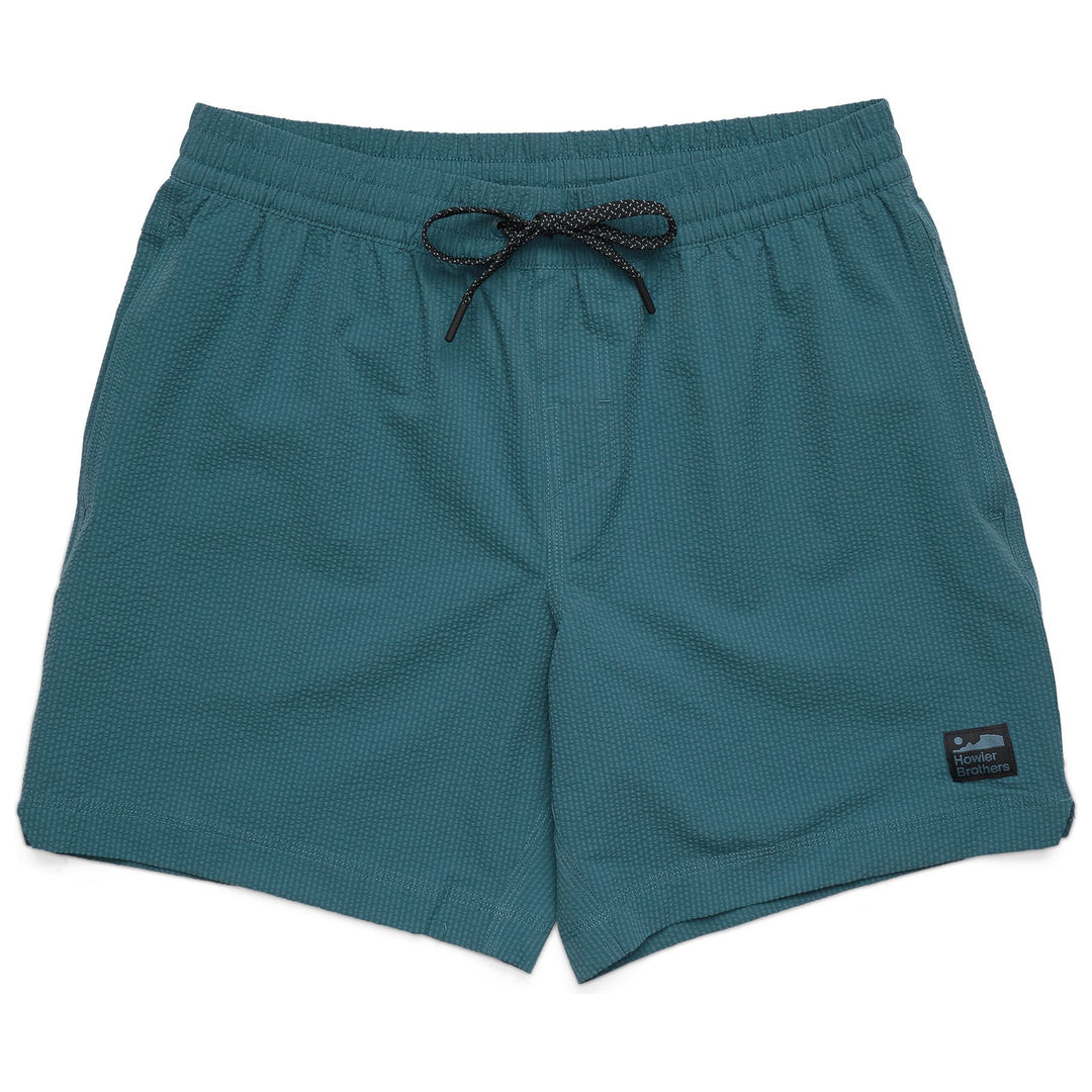 Howler Brothers Salado Shorts Seersucker : Dark Teal Image 01