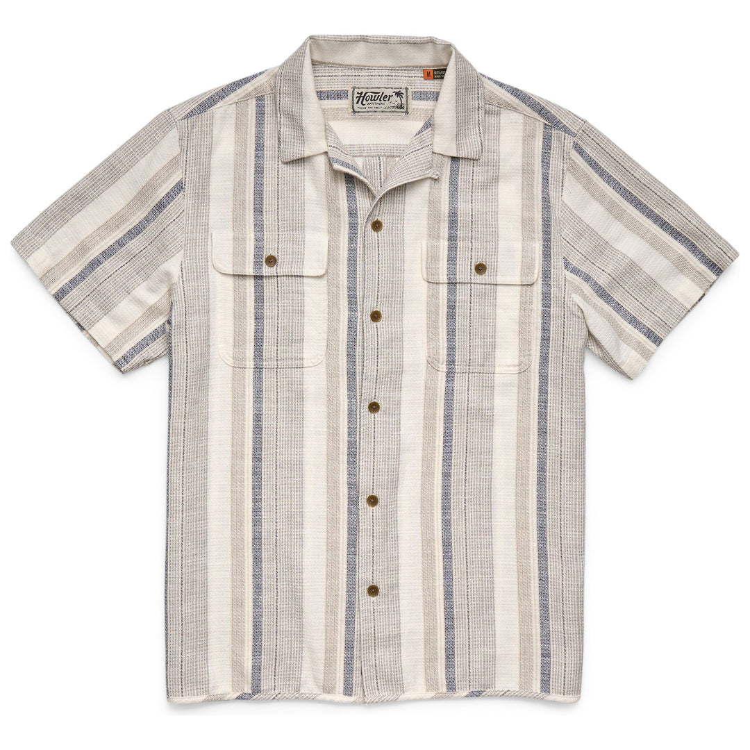 Howler Brothers Shores Club Shirt Old Bill Stripe : Limestone Image 01