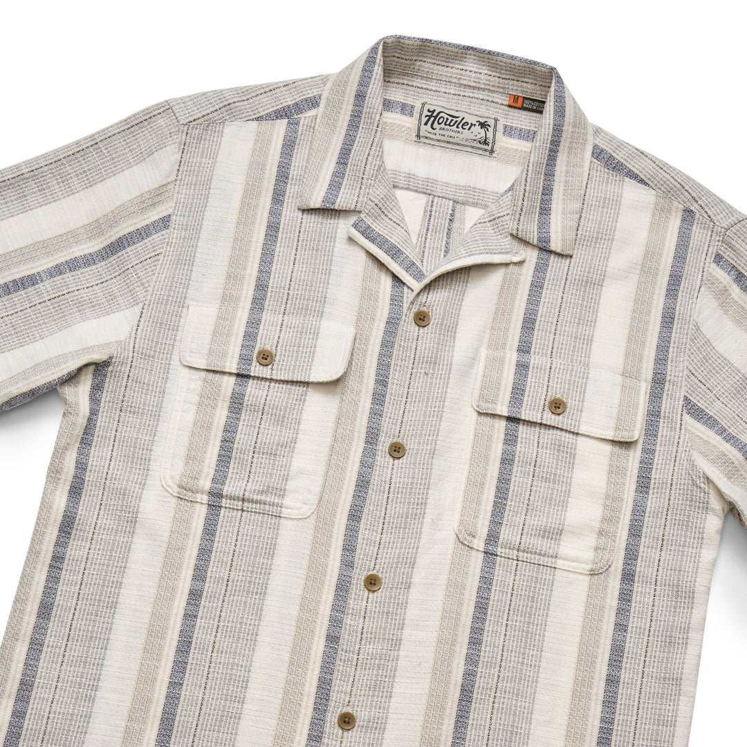 Howler Brothers Shores Club Shirt Old Bill Stripe : Limestone Image 02