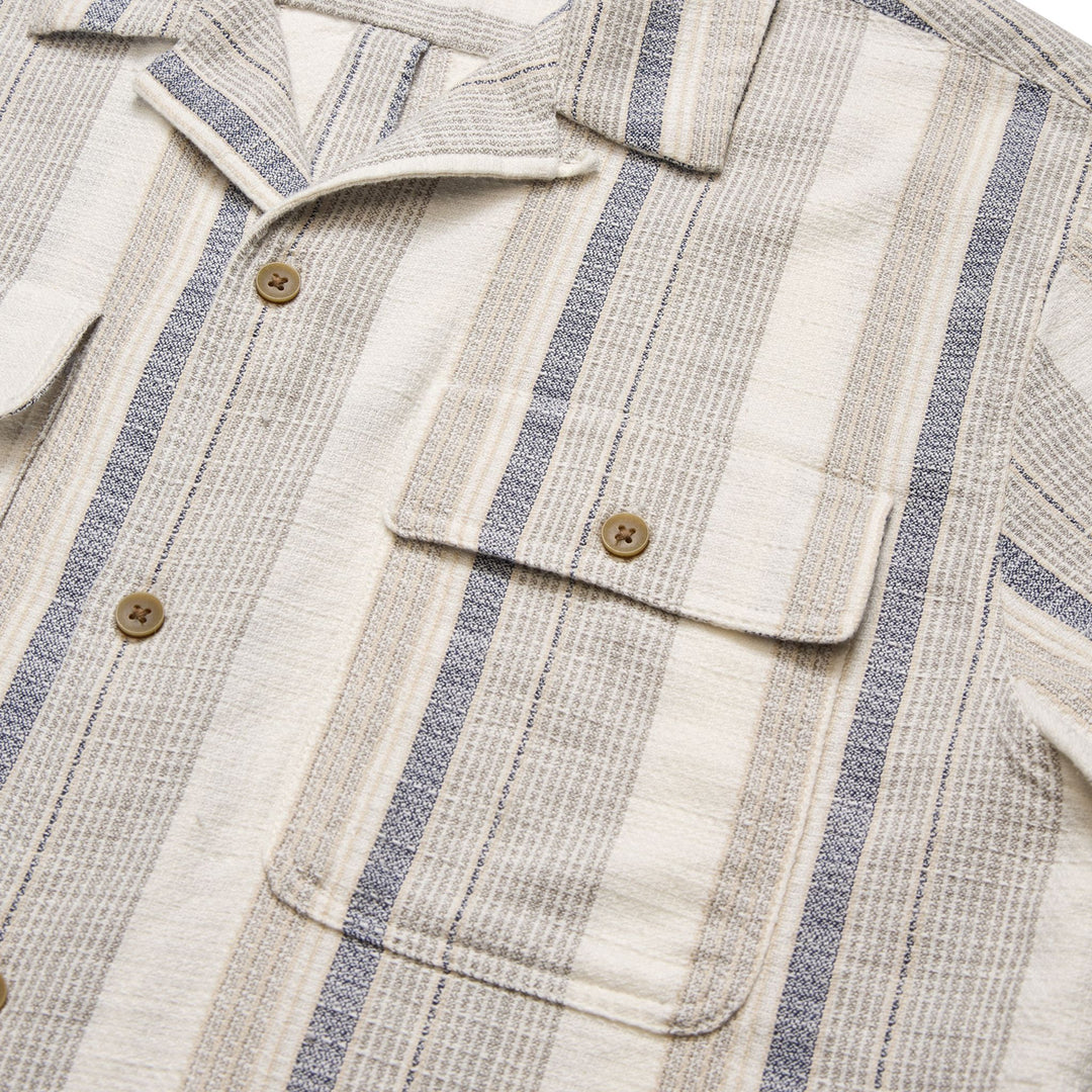 Howler Brothers Shores Club Shirt Old Bill Stripe : Limestone Image 03