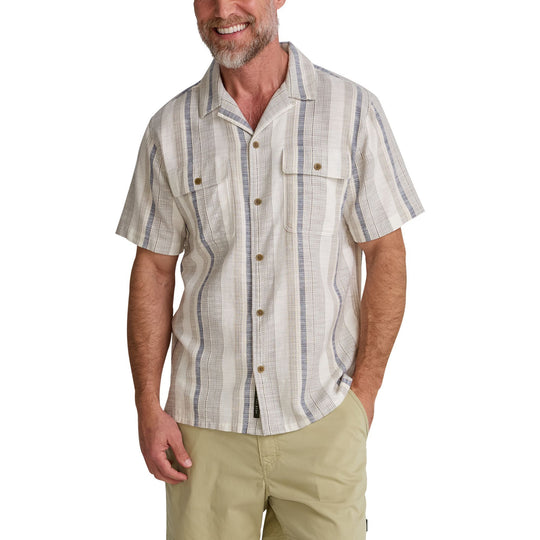Howler Brothers Shores Club Shirt Old Bill Stripe : Limestone Image 06
