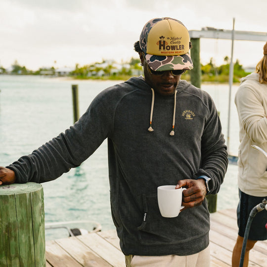 Howler Brothers Terrycloth Hoodie Surfbird : Antique Black Image 06