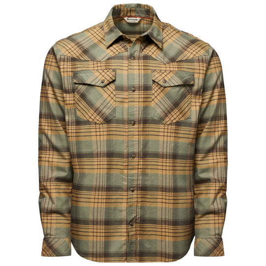 Simms Men's Brackett Flannel Duke Plaid: Hickory Image 01
