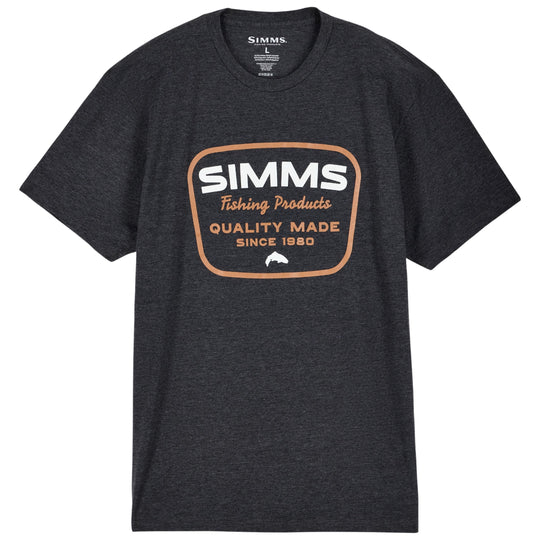 Simms Men's Stamp Lock Tech T-Shirt Charcoal Heather Image 01
