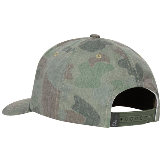 Free Fly Logo Performance Hat Vintage Camo Oil Green Image 02