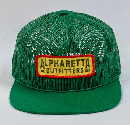 AO Feed Store Full Mesh Block Logo Hat - Green