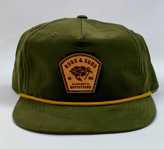 AO Bugs and Suds Leather Rope Hat - Olive
