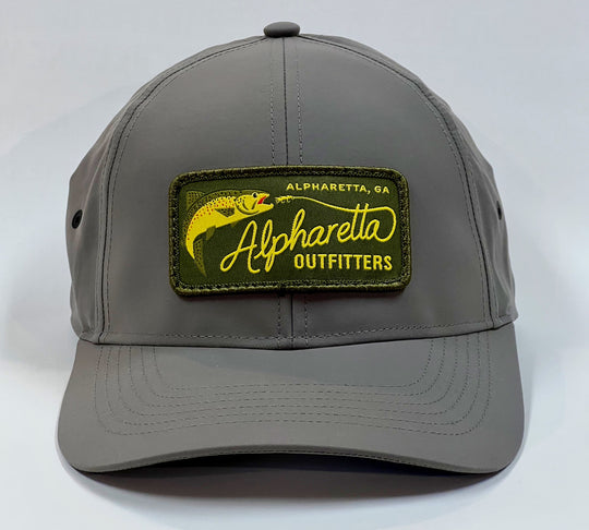 AO Woven Brown Trout Logo Hat - Richardson 942 Charcoal