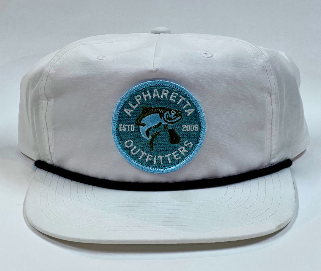 Rope Hat Tarpon - White w/ Black Rope