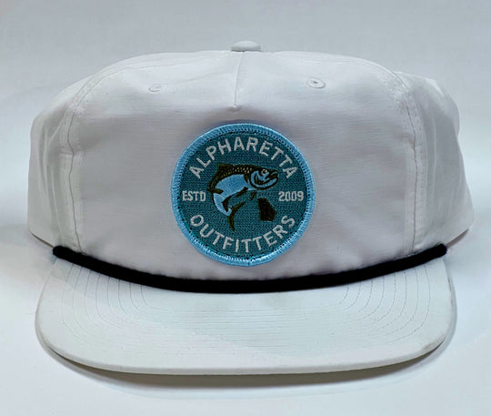 Rope Hat Tarpon - White w/ Black Rope