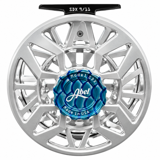 Abel SDX 9/11 Ported - Platinum - Classic Tarpon Drag Knob - Platinum handle